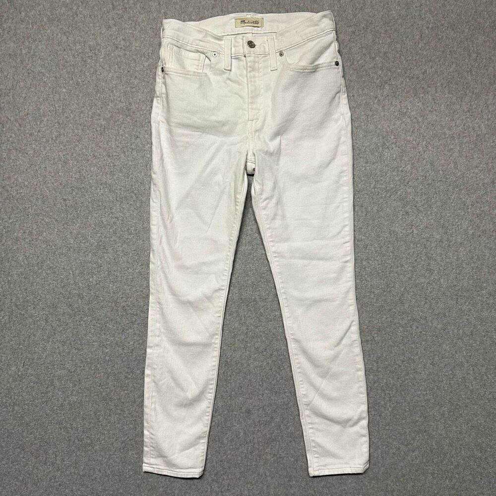 Madewell Women’s Size 27 Mid Rise Skinny Crop 9” Jeans White Denim Stretch